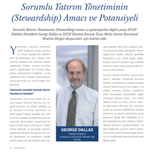 Yatırım Yönetiminin(Stewardship) Amacı ve Potansiyeli (2020)